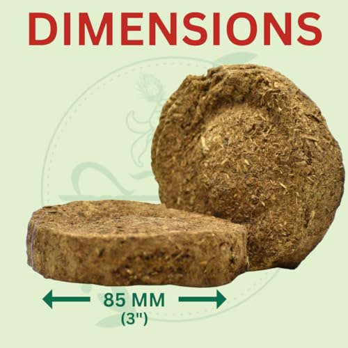 Triveni Organics (200 Dung Cakes/Pieces ) Original Desi Gir Cow Dung Cakes | Handmade, Round-Shaped Gobar Uple for Hawan, Pujan & Religious Purposes | Sun-Dried & Moisture-Free