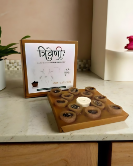 Triveni Organics Gir Cow Dung Sambrani Dhoop Cups for Pooja (12 Cups) Original Guggal & Loban Filled Sambrani Cup | Filled Sambrani Havan Cup for Pooja, Home, Festivals & Meditation