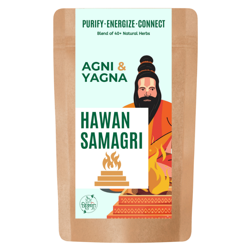 Triveni Organics Hawan Samagri with 40 Types of Herbs for Agani & Yagya | 100% Eco Friendly & Pure Natural Hawan Samagri (900 GM)