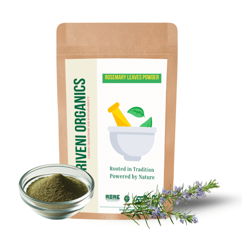 Triveni Organics Rosemary Powder | Organic Dried Rosemary Leaf Powder for Hair Growth, Herbal Tea, Skin & Natural Wellness | Pure & Fresh Rosemary Leaves Powder for Beauty & Immunity Boost