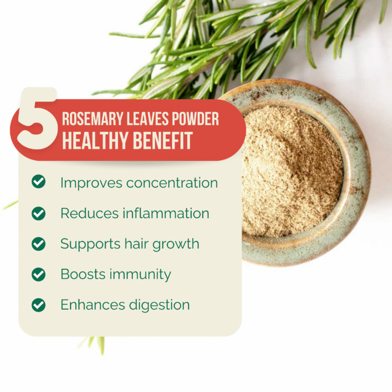 Triveni Organics Rosemary Powder | Organic Dried Rosemary Leaf Powder for Hair Growth, Herbal Tea, Skin & Natural Wellness | Pure & Fresh Rosemary Leaves Powder for Beauty & Immunity Boost - Image 3
