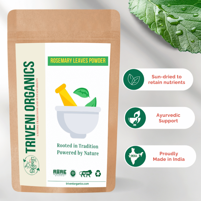 Triveni Organics Rosemary Powder | Organic Dried Rosemary Leaf Powder for Hair Growth, Herbal Tea, Skin & Natural Wellness | Pure & Fresh Rosemary Leaves Powder for Beauty & Immunity Boost - Image 4