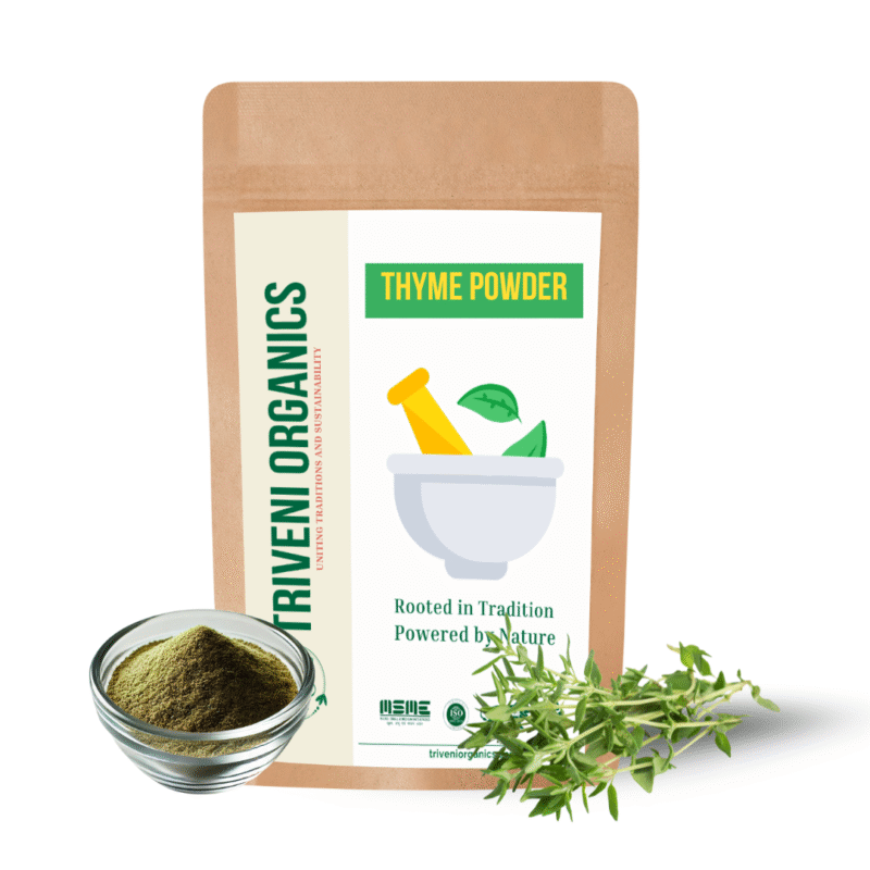 Triveni Organics Thyme Powder | 100% Natural & Sun-Dried | Aromatic Culinary Herb & Herbal Supplement | Rich in Antioxidants for Respiratory, Immunity & Digestive Health