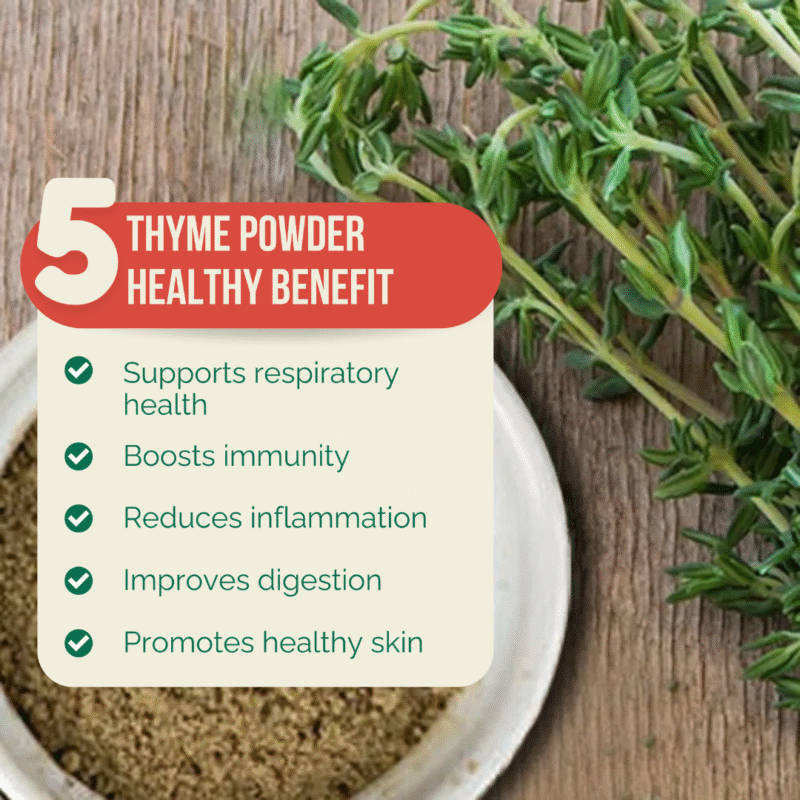 Triveni Organics Thyme Powder | 100% Natural & Sun-Dried | Aromatic Culinary Herb & Herbal Supplement | Rich in Antioxidants for Respiratory, Immunity & Digestive Health - Image 3