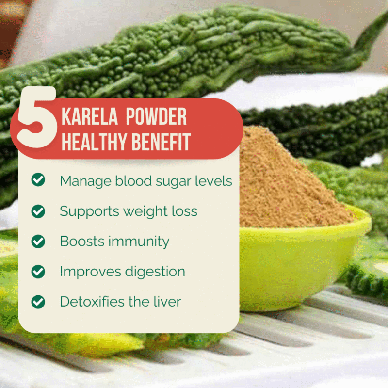 Triveni Organics Karela Powder | 100% Natural Bitter Gourd Powder for Diabetes Care, Liver Detox & Heart Health | Rich in Antioxidants, Vitamins & Minerals - Image 3