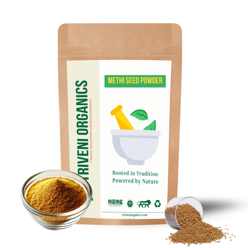 Triveni Organics Methi Seed Powder | 100% Pure Fenugreek Powder for Hair Growth, Scalp & Skin Care | Ayurvedic Superfood for Hair Health