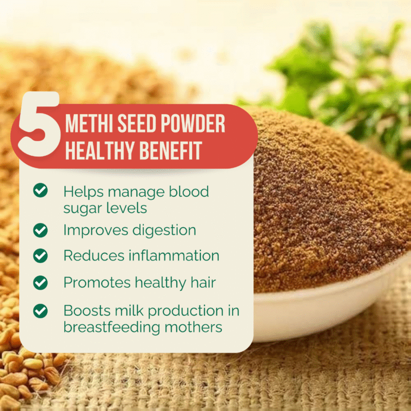Triveni Organics Methi Seed Powder | 100% Pure Fenugreek Powder for Hair Growth, Scalp & Skin Care | Ayurvedic Superfood for Hair Health