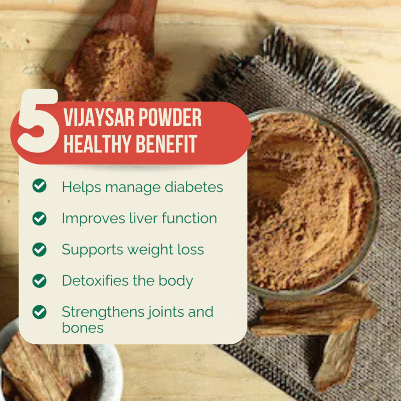 Triveni Organics Vijaysar Powder – Natural Diabetes Management, Detox, and Joint Support – Pure Ayurvedic Supplement - Image 3