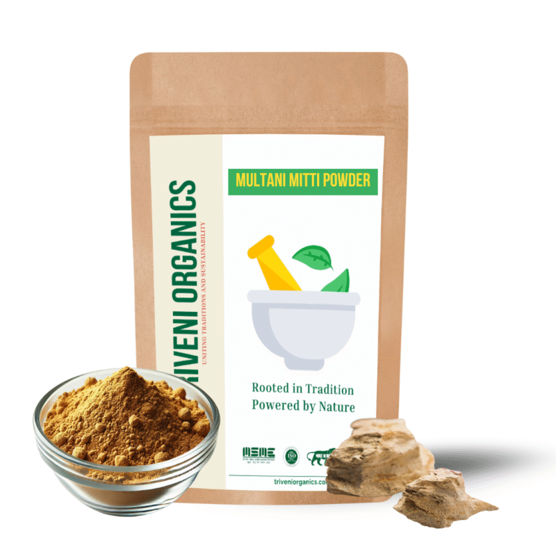 Triveni Organics Multani Mitti Powder – Pure & Natural Face Pack for Glowing Skin, Oil Control, and Acne Reduction