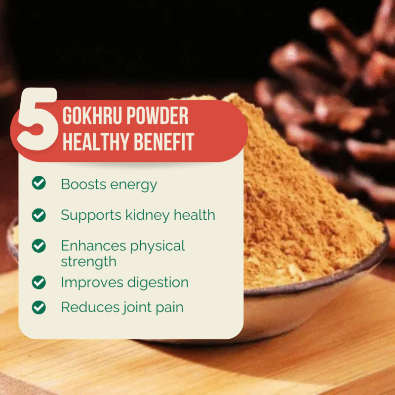 Triveni Organics Gokhru Powder – Natural Energy Booster for Holistic Health – Pure Ayurvedic Supplement for Stamina, Kidney Health, and Vitality - Image 3