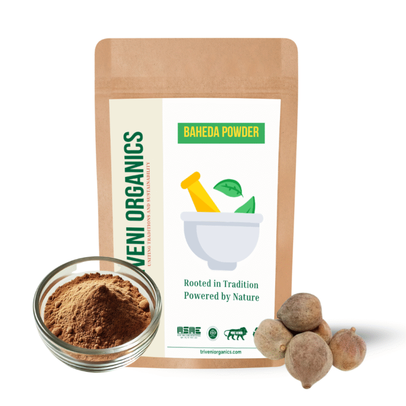Triveni Organics Baheda Powder – Natural Ayurvedic Remedy for Detoxification | Respiratory Health & Wellness | Vibhitak | Beleric Myrobalan | Immunity Booster