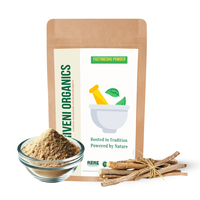 Triveni Organics Yastimadhu Powder – Natural Remedy for Throat Health, Digestion, and Immunity – Pure Licorice Root Powder – Certified Organic