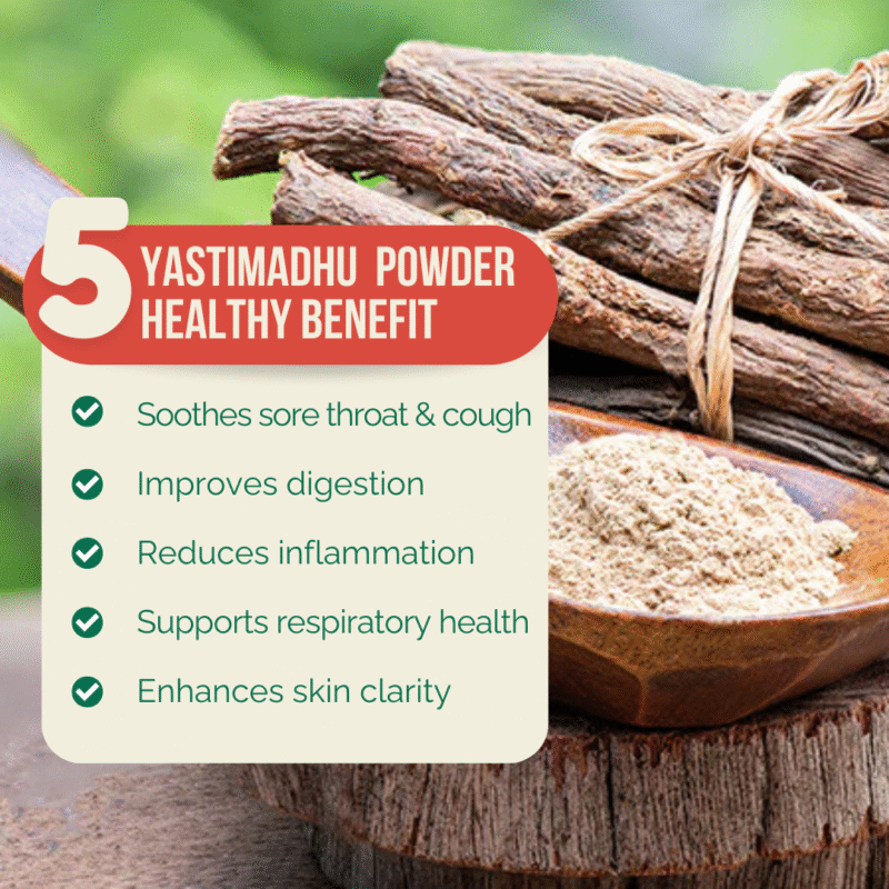 Triveni Organics Yastimadhu Powder – Natural Remedy for Throat Health, Digestion, and Immunity – Pure Licorice Root Powder – Certified Organic - Image 3