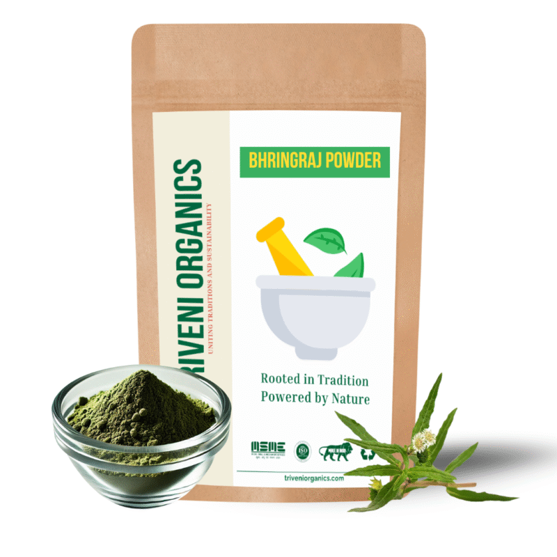 Triveni Organics Bhringraj Powder (Eclipta alba) | Natural Ayurvedic Hair Care for Hair Growth, Scalp Health & Dandruff Control | No Additives or Preservatives | Karisalankanni Powder