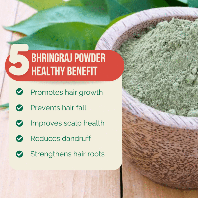 Triveni Organics Bhringraj Powder (Eclipta alba) | Natural Ayurvedic Hair Care for Hair Growth, Scalp Health & Dandruff Control | No Additives or Preservatives | Karisalankanni Powder - Image 4